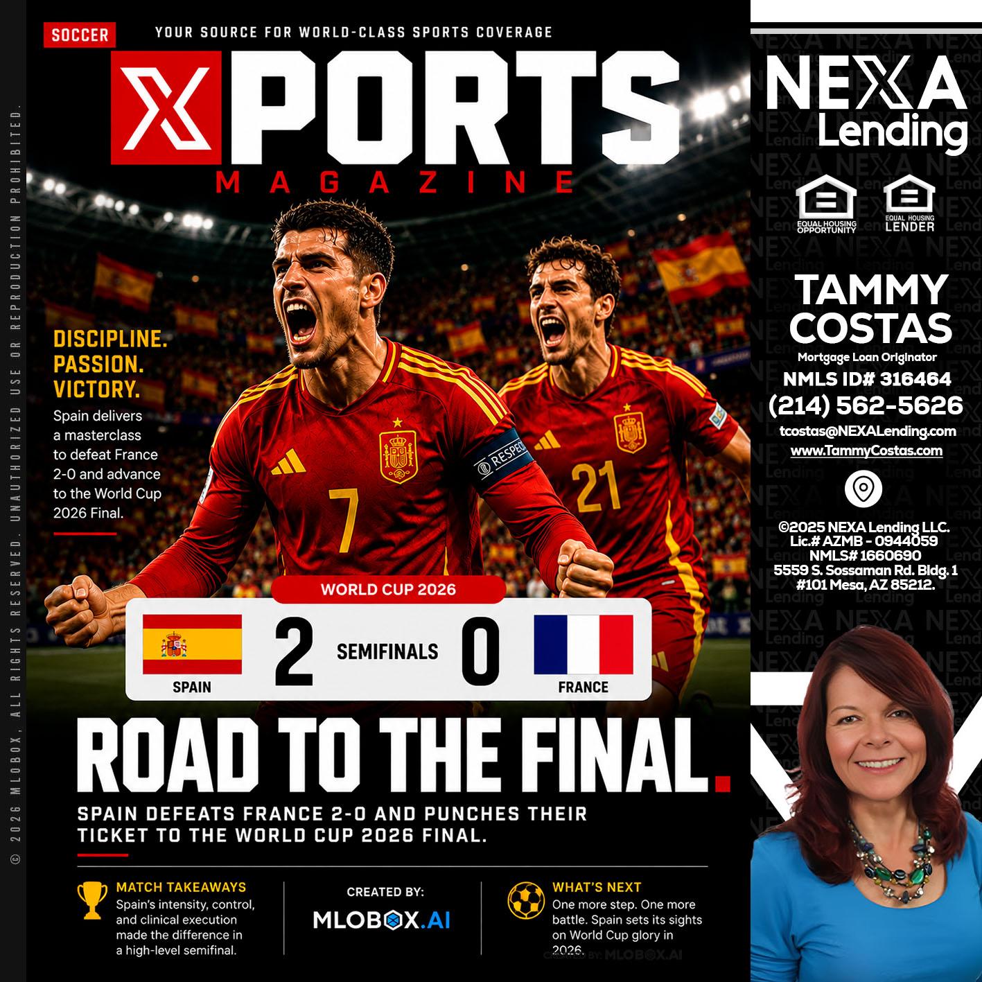 XPORTS WORLD CUP 2026 - Tammy Costas -Mortgage Loan Originator