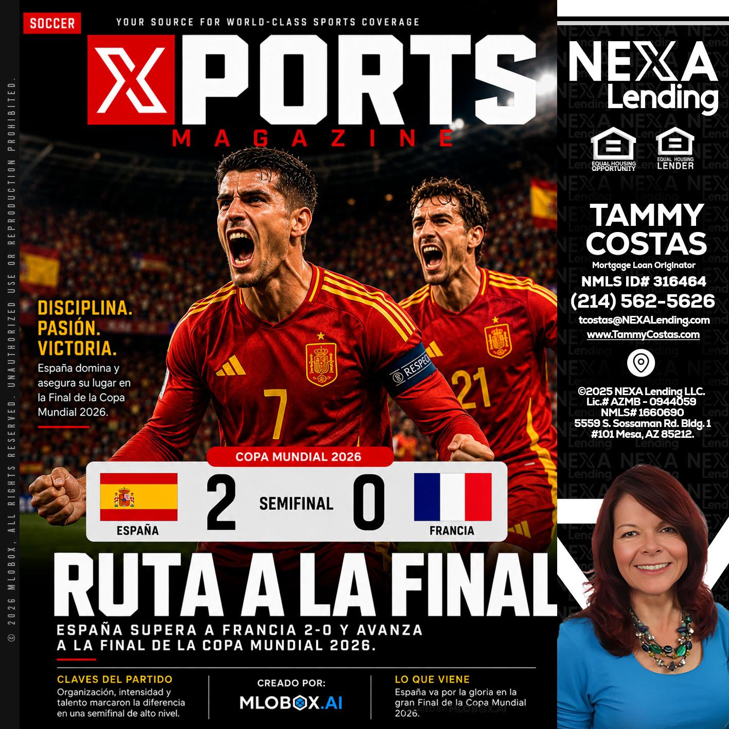 XPORTS COPA MUNDIAL 2026 - Tammy Costas -Mortgage Loan Originator