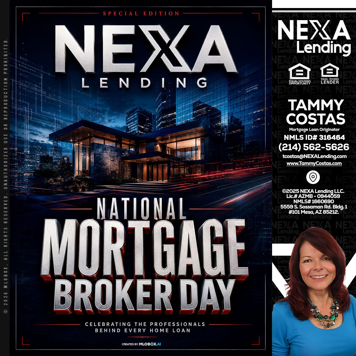NATIONAL MORTGAGE BROKER DAY - Tammy Costas -Mortgage Loan Originator