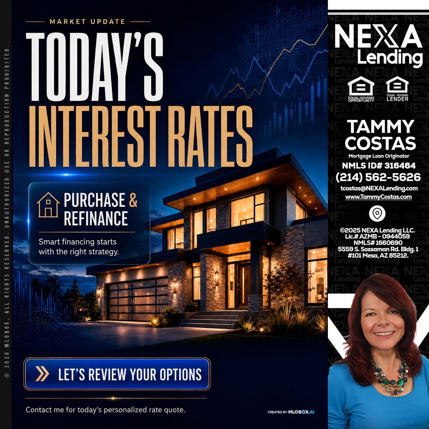 TODAYS RATES - Tammy Costas -Mortgage Loan Originator