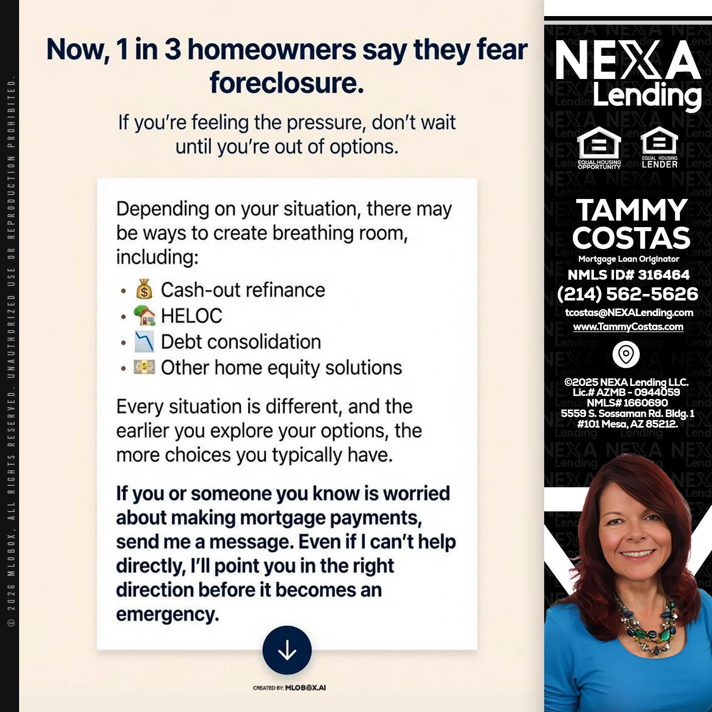 NOW, 1 IN 3 - Tammy Costas -Mortgage Loan Originator