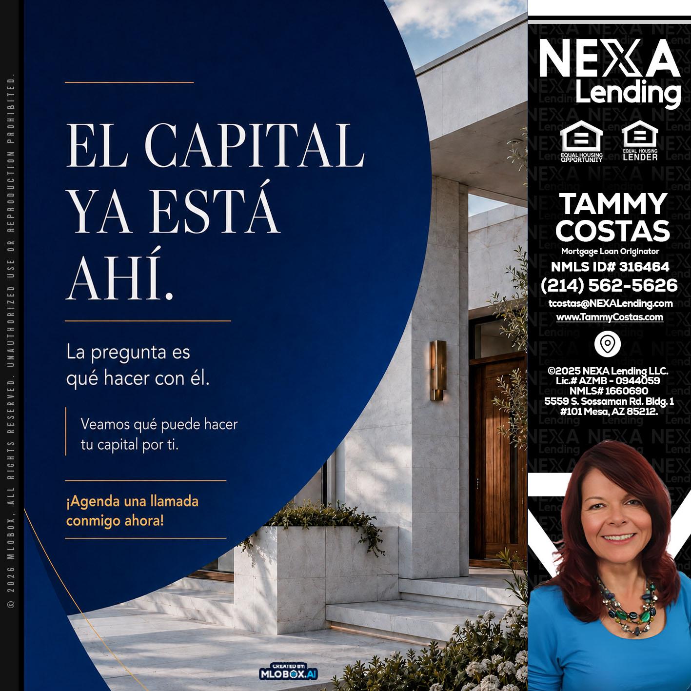 el capital ya esta ahi - Tammy Costas -Mortgage Loan Originator